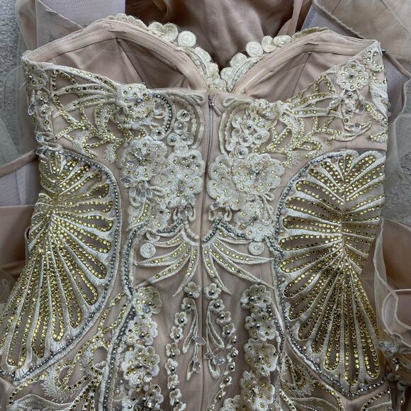 Terani Couture Pageant Gown Evening Dress Champhgne 1822GL7514 Size 14 - Picture 13 of 16